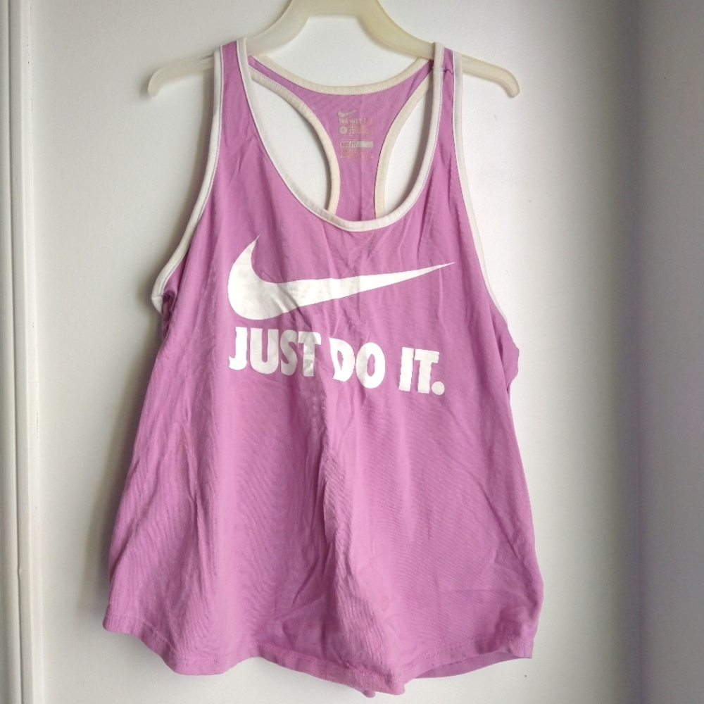 NIKE Lilac Purple Dri-Fit Racerback Tank Top (Size Large)